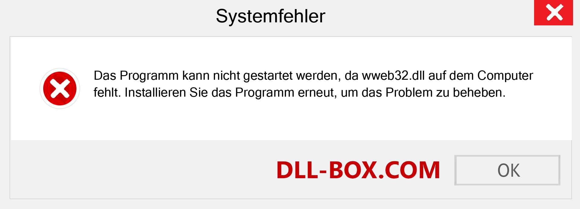 wweb32.dll-Datei fehlt?. Download für Windows 7, 8, 10 - Fix wweb32 dll Missing Error unter Windows, Fotos, Bildern